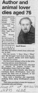 Geoff Brown Obituary, Age 78, 8-19-2008