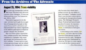 Trans Visiblity, The Advocate Archives