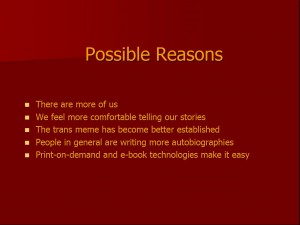 Possible Reasons